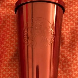 Rose gold starbucks cup